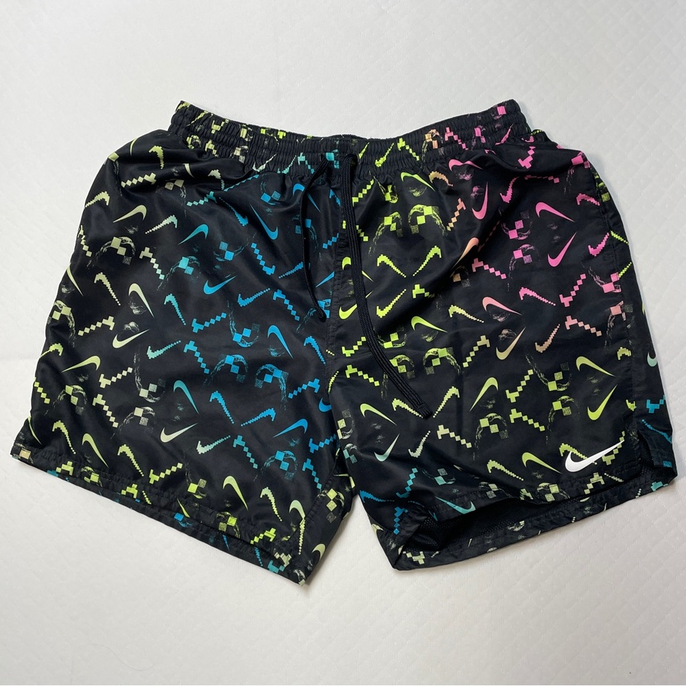 Nike Swim Black and Rainbow Digital Swoosh Men's Size XL